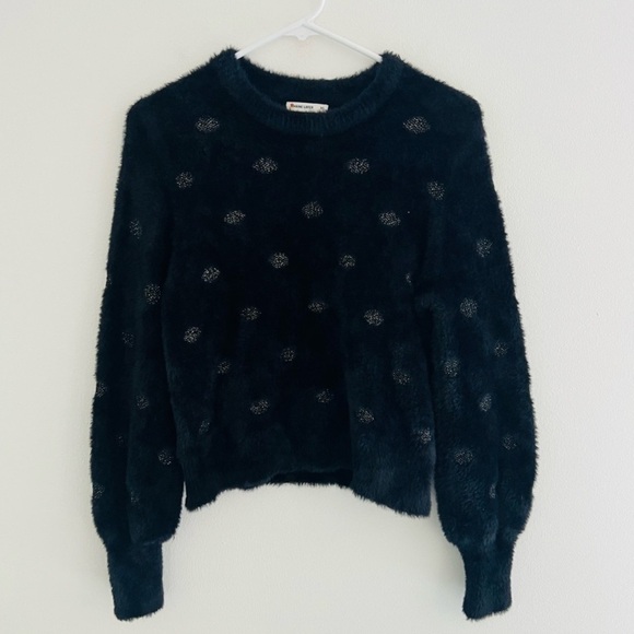Marine Layer Sweaters - Marine Layer Arielle Crewneck Eyelash Black Metallic Funfetti Sweater XS